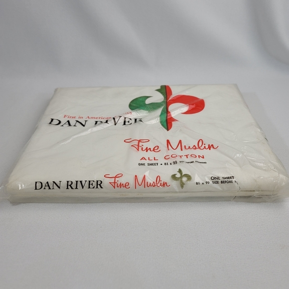 Vtg Dan River Fine Muslin All Cotton Sheet 81x99 - Picture 9 of 13